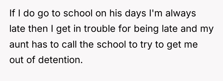 If I do go to school on his days I'm...