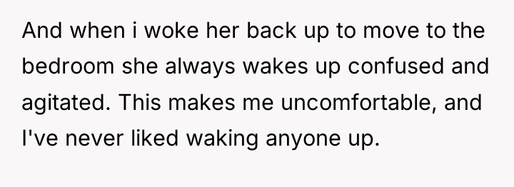 And when i woke her back up to move to...