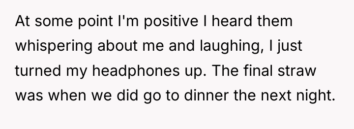 At some point I'm positive I heard them whispering about...