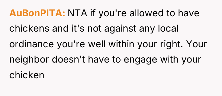 AuBonPITA NTA if you're allowed to have chickens and it's...