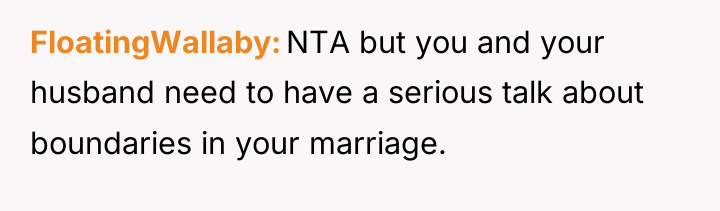 FloatingWallaby NTA but you and your husband need to have...