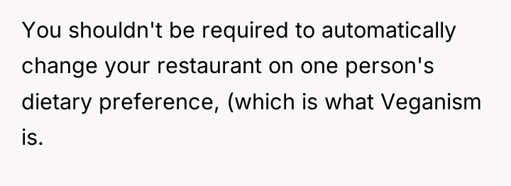 You shouldn't be required to automatically change your restaurant on...