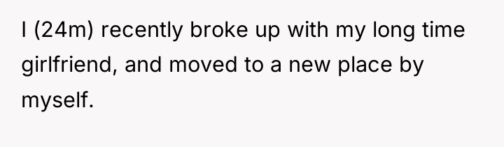 I (24m) recently broke up with my long time girlfriend,...