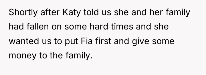 Shortly after Katy told us she and her family had...