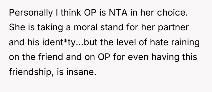 Personally I think OP is NTA in her choice. She...