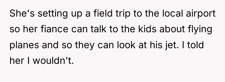 She's setting up a field trip to the local airport...