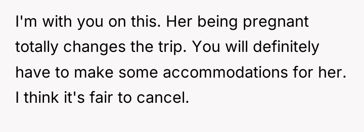 I'm with you on this. Her being pregnant totally changes...