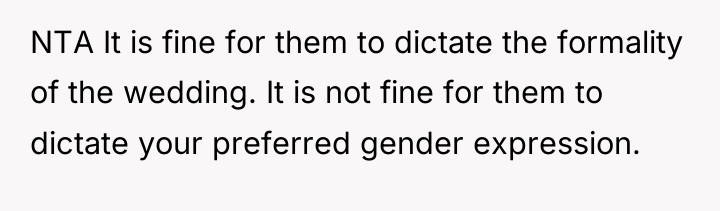 NTA It is fine for them to dictate the formality...