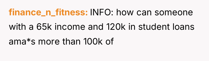 finance_n_fitness INFO: how can someone with a 65k income and...