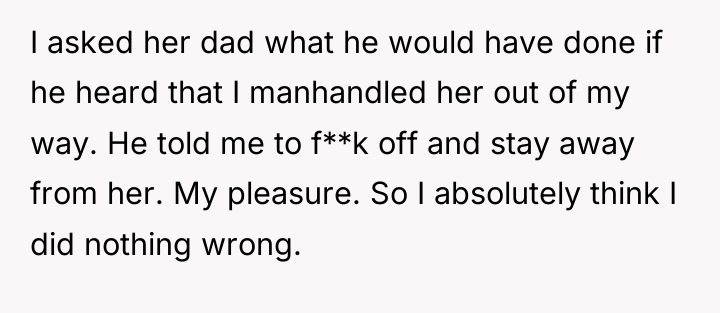 I asked her dad what he would have done if...