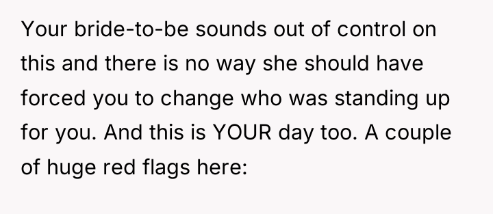 Your bride-to-be sounds out of control on this and there...