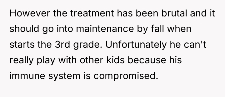 However the treatment has been brutal and it should go...