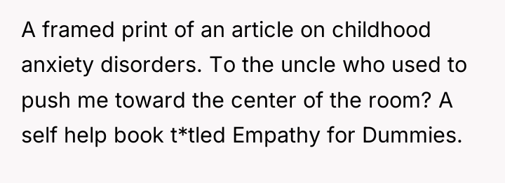 A framed print of an article on childhood anxiety disorders....