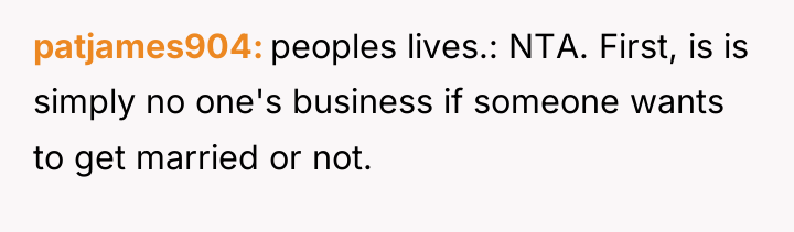 patjames904 peoples lives.: NTA. First, is is simply no one's...