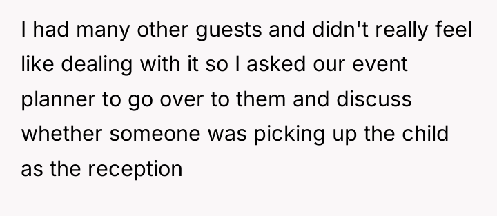 I had many other guests and didn't really feel like...