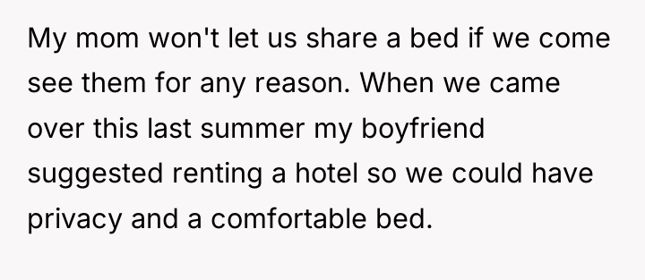 My mom won't let us share a bed if we...