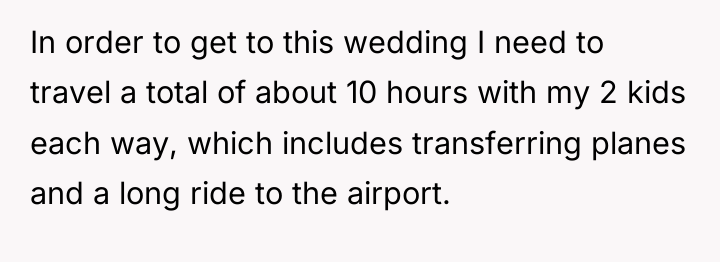 In order to get to this wedding I need to...