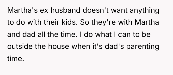 Martha's ex husband doesn't want anything to do with their...