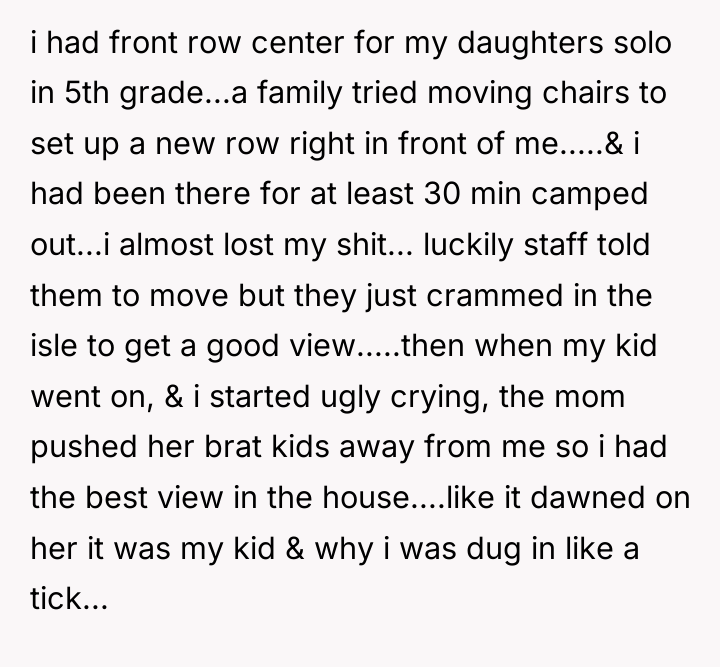 i had front row center for my daughters solo in...
