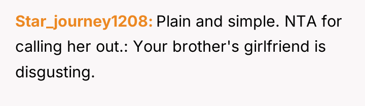 Star_journey1208 Plain and simple. NTA for calling her out.: Your...