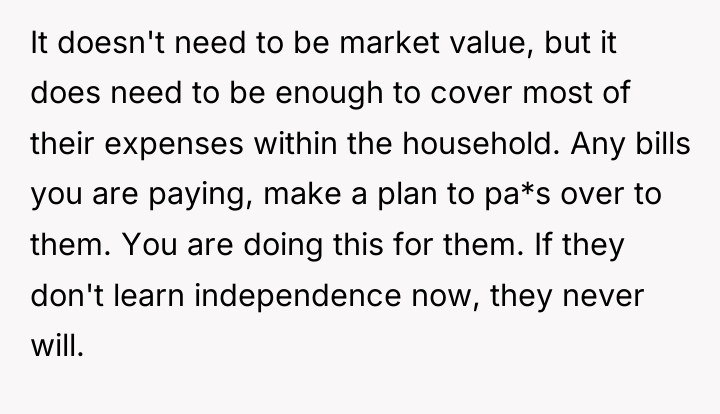 It doesn't need to be market value, but it does...