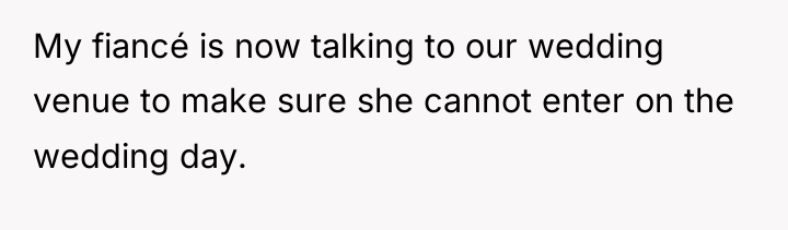 My fiancé is now talking to our wedding venue to...