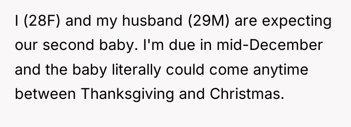 I (28F) and my husband (29M) are expecting our second...