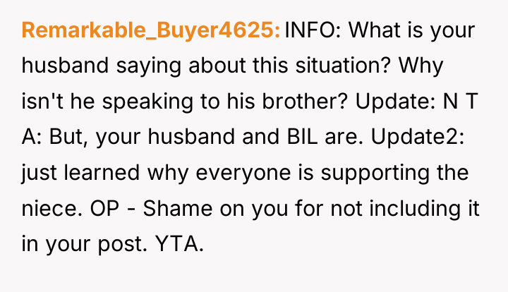 Remarkable_Buyer4625 INFO: What is your husband saying about this situation?...