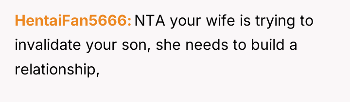 HentaiFan5666 NTA your wife is trying to invalidate your son,...