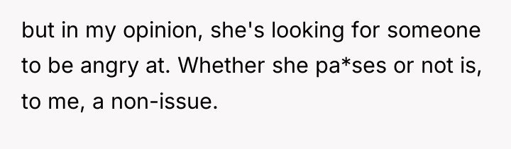 but in my opinion, she's looking for someone to be...