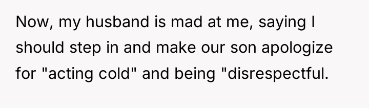 Now, my husband is mad at me, saying I should...