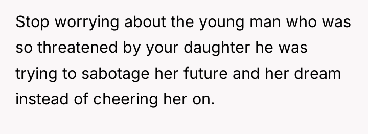 Stop worrying about the young man who was so threatened...