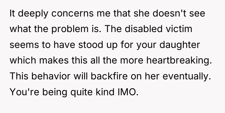 It deeply concerns me that she doesn't see what the...