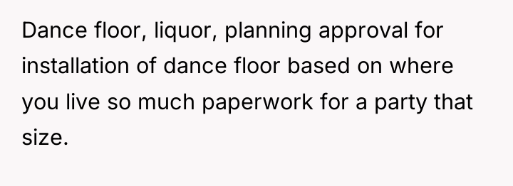 Dance floor, liquor, planning approval for installation of dance floor...