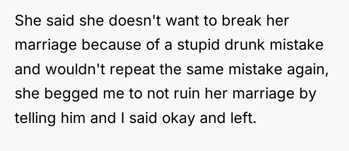 She said she doesn't want to break her marriage because...