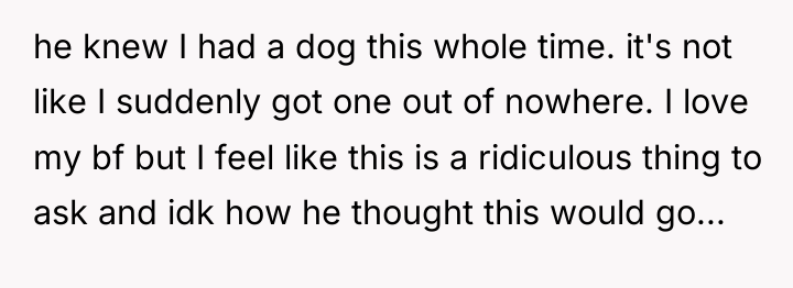 he knew I had a dog this whole time. it's...