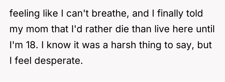 feeling like I can't breathe, and I finally told my...