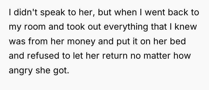 I didn't speak to her, but when I went back...