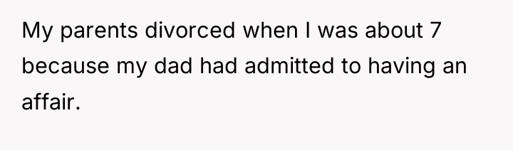 My parents divorced when I was about 7 because my...