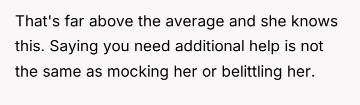 That's far above the average and she knows this. Saying...