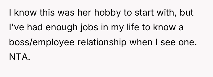 I know this was her hobby to start with, but...