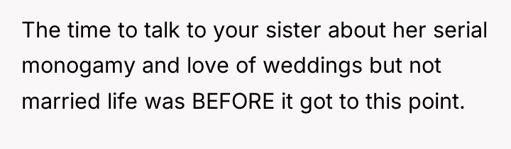 The time to talk to your sister about her serial...
