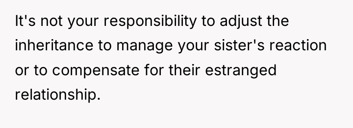 It's not your responsibility to adjust the inheritance to manage...