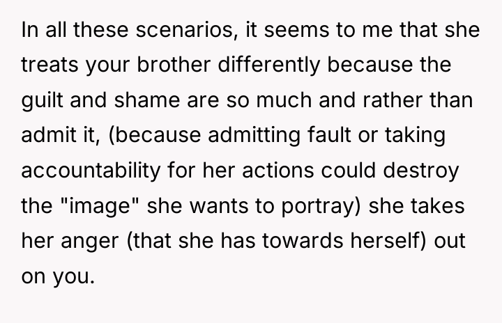 In all these scenarios, it seems to me that she...