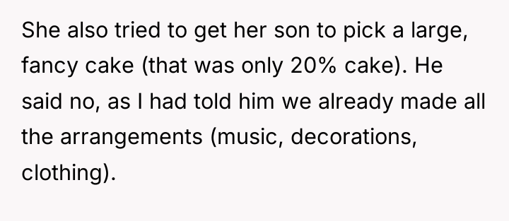 She also tried to get her son to pick a...