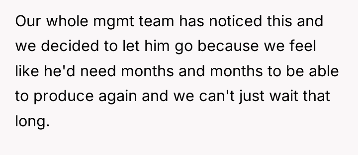 Our whole mgmt team has noticed this and we decided...