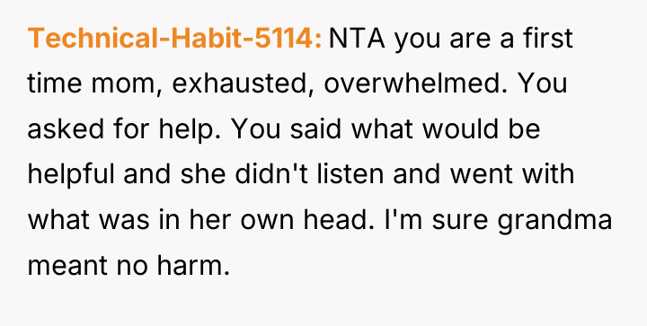 Technical-Habit-5114 NTA you are a first time mom, exhausted, overwhelmed....