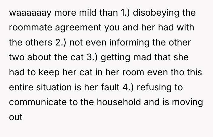 waaaaaay more mild than 1.) disobeying the roommate agreement you...