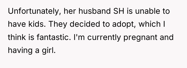 Unfortunately, her husband SH is unable to have kids. They...