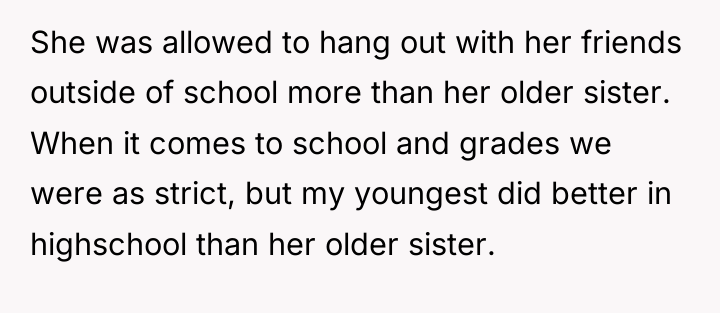 She was allowed to hang out with her friends outside...